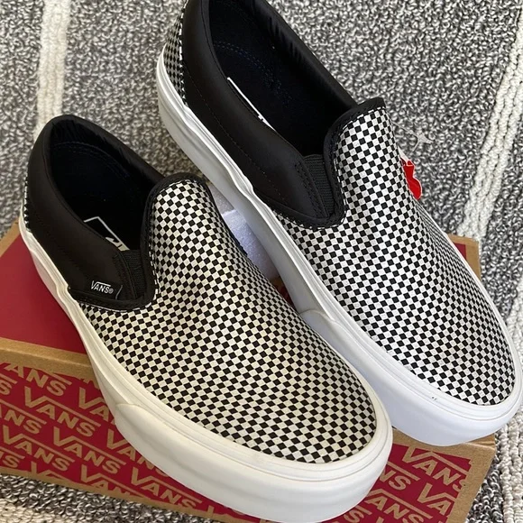 Vans Classic Slip-On Sparkle Check Black/True White WMNS sneakers-platforms - Picture 7 of 16